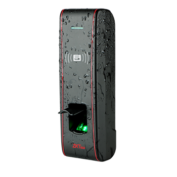 ZKTeco F16 fingerprint access control terminal in Dubai UAE, IP65 water-resistant, fast recognition under 1s, supports fingerprint, PIN, RFID, 3000 templates, 100,000 transactions.