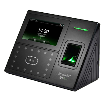 ZKTeco PFace202 multi-biometric time & attendance and access control terminal in Dubai UAE, supporting palm, face, fingerprint and card verification with fast matching and optional battery backup.