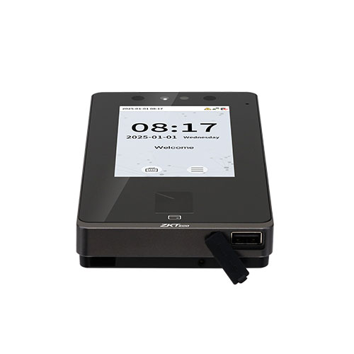 ZKTeco SenseFace 4 Series Bottom Interface showing USB Port for Data Transfer - Smart Time Attendance Device
