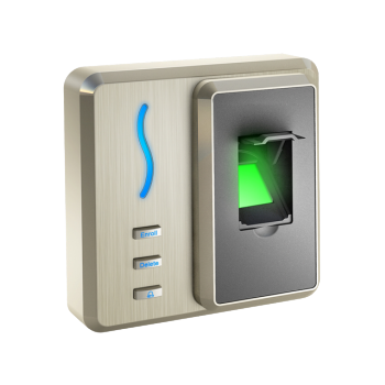 ZKTeco SF101 standalone access control terminal in Dubai UAE with metal case, fingerprint and audio-guided registration, Wiegand output, USB/RS-232 communication, and relay for door and alarm.