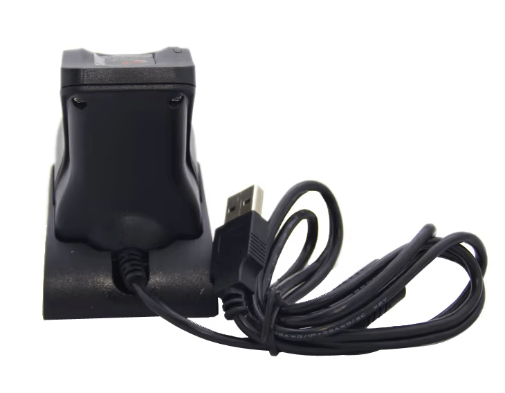 ZKTeco ZK4500 biometric fingerprint scanner rear view with USB cable durable desktop enrollment sensor