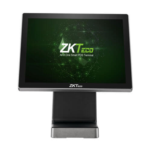Front view of ZKTeco ZKBio710 Series 15-inch True-Flat PCAP Touch Screen POS Terminal designed for hospitality and supermarkets in Africa and MENA